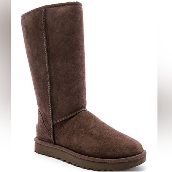 UGG Classic Tall II Chocolate Lamb Fur Boots Size 6 Women